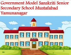 Government Model Sanskriti Senior Secondary School Mustafabad Yamunanagar